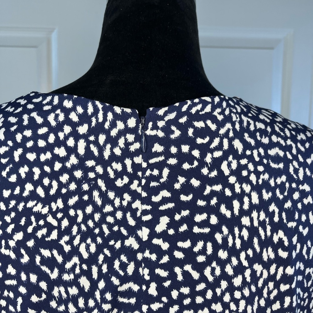 MICHAEL KORS  Size OX Border True Navy Leopard Print Stretch Jersey Dress - Picture 6 of 16
